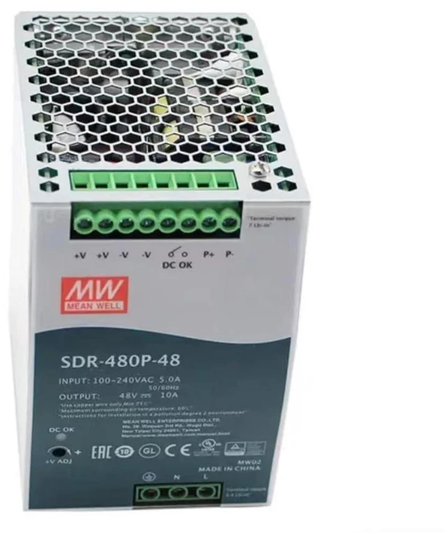 Alt view image 2 of 4 - MedInnov SDR-480P-48 480W 48V 10A DIN Rail Power Supply - 94% Efficiency, Active PFC, Parallel for High-Power Machine & Electrical Equipment, Reliable Power, Easy Install