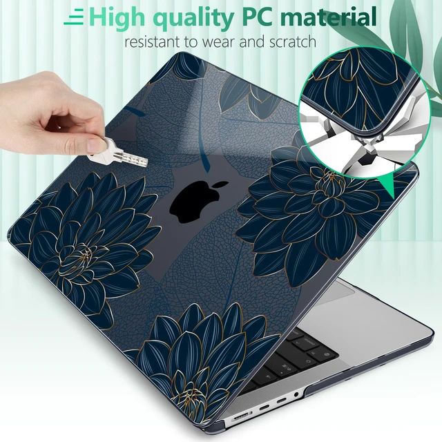 Alt view image 5 of 5 - Yebiseven for MacBook Pro 14 inch Case 2026 2025-2021 Release M5 M4 M3 M2 M1 Pro/Max A3427 A3426 A3434 A3112 A3185 A3401 A2918 A2992 A2779 A2442,Case&Keyboard Skin&Trackpad Film&2 OTG, Flower Dahlia