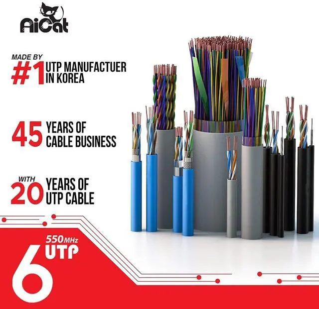 Alt view image 5 of 5 - AiCat Cat6 Outdoor Ethernet Cable Direct Burial Unshielded Riser CMX Rated 500ft, UV Resistant 23AWG Solid Bare Copper, 550MHz,PoE++,UL Listed, Twisted Pair UTP, Waterproof, Bulk Ethernet Cable-Black