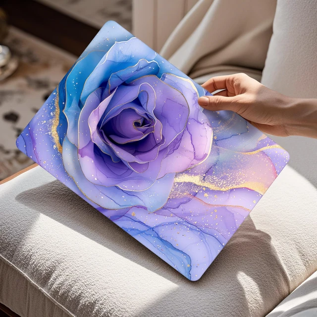 Alt view image 3 of 5 - Mektron Case for 2026 MacBook Air 15 INCH M5 A3448 Compatible with M4 A3241 /M3 A3114 /M2 A2941 Printed Plastic Hard Shell Cover with 15.3" Liquid Retina Display Touch ID- Rose Marble