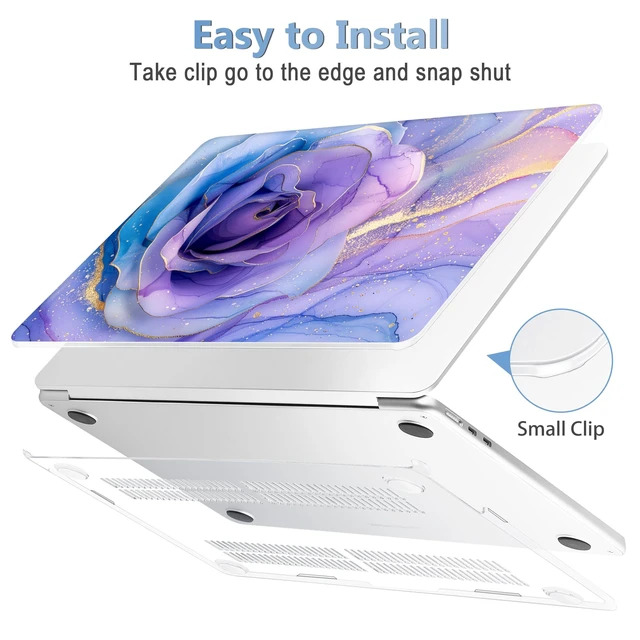 Alt view image 5 of 5 - Mektron Case for 2026 MacBook Air 15 INCH M5 A3448 Compatible with M4 A3241 /M3 A3114 /M2 A2941 Printed Plastic Hard Shell Cover with 15.3" Liquid Retina Display Touch ID- Rose Marble