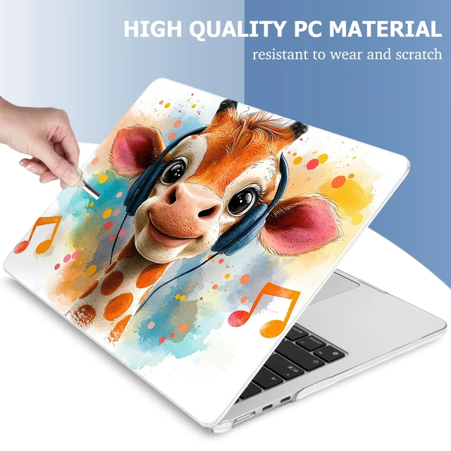 Alt view image 4 of 5 - Mektron Case for 2026 MacBook Air 13-inch M5 Laptop A3449 with 13.6-inch Liquid Retina Display, 2025 2024 2022 M4/M3/M2 MacBook Air 13" Hard Shell Cover, Fit Model A3240 A3113 A2681, Cute Giraffe