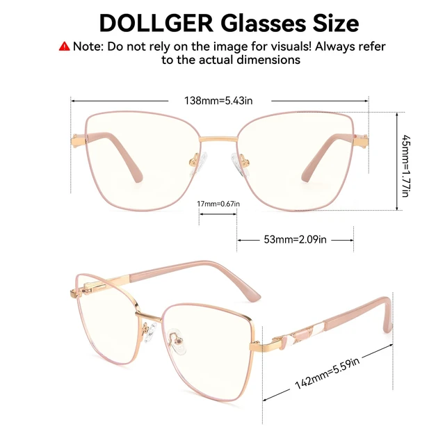 Alt view image 4 of 5 - Dollger Pink Blue Light Glasses for Women Cat Eye Computer Eyeglasses