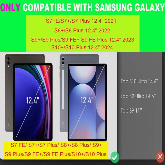Alt view image 2 of 5 - Keyboard Case for Samsung Galaxy Tab S10+ Plus/S9 Plus S9 FE+/S8 Plus S8+/S7 Plus S7+ S7 FE 12.4 Inch, Backlit Keyboard case with Pen Holder, Pink