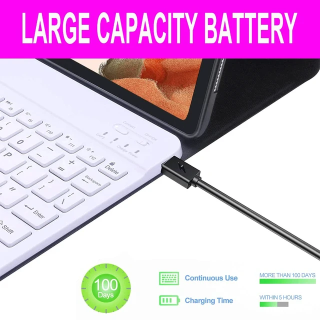 Alt view image 5 of 5 - Keyboard Case for Samsung Galaxy Tab S10+ Plus/S9 Plus S9 FE+/S8 Plus S8+/S7 Plus S7+ S7 FE 12.4 Inch, Backlit Keyboard case with Pen Holder, Pink