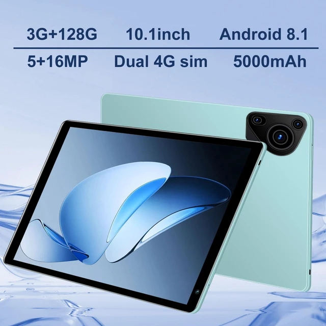 Alt view image 4 of 5 - Android Tablet,10.1inch Tablet PC with Keyboard & Cases, 8-Core CPU, T860 GPU, 3GB+128GB(TF 256G), 4G LTE Dual SIM, BT5.0, GPS, WiFi 5, Face Unlock, Dual Cameras, 5000mAh Battery (Green, G2)