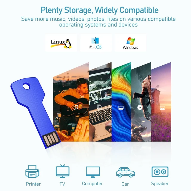 Alt view image 2 of 5 - JUANWE 4GB USB Flash Drive 10 Pack, Colorful Flashdrives Key Shape Metal Thumb Drive Bulk, Waterproof USB Jump Drive 2.0 Mutipack Memory Stick, Portable Zip Drive Pendrive 5 Mix Color for Data Storage