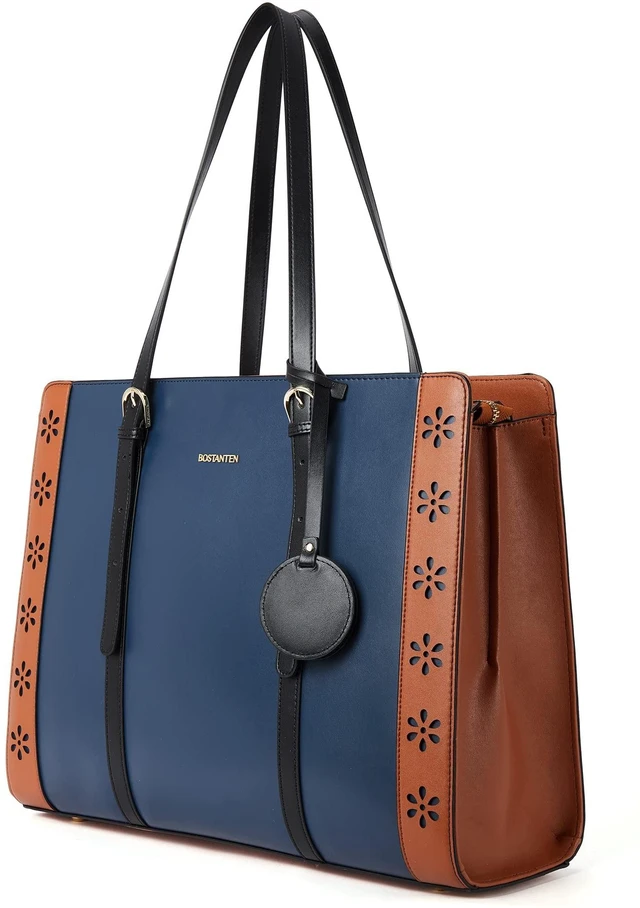 Main image of BOSTANTEN Laptop Bag for Women 15.6 inch Computer Leather Briefcase Vintage Work Tote Handbag