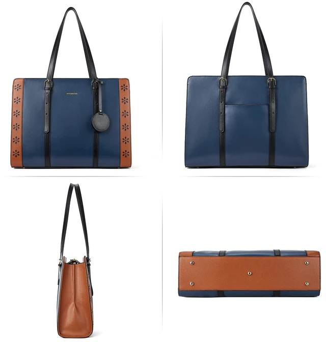 Alt view image 5 of 5 - BOSTANTEN Laptop Bag for Women 15.6 inch Computer Leather Briefcase Vintage Work Tote Handbag
