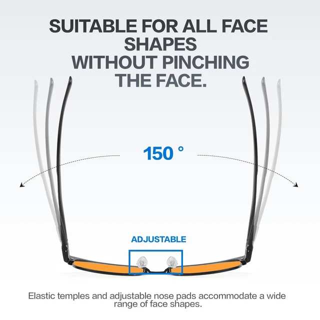 Alt view image 5 of 5 - BIRCEN Blue Light Blocking Glasses: Blocks Blue Light Metal Glasses for Men