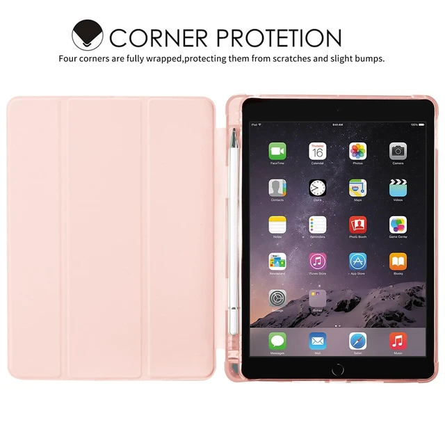 Alt view image 2 of 5 - JOYLAND for iPad 7th/8th/9th Generation Case (2019/2020/2021) 10.2 inch with Pencil Holder-Auto Wake/Sleep,Pink Bow Anti-Scratch Shockproof Premium Folio Stand Case,Pink