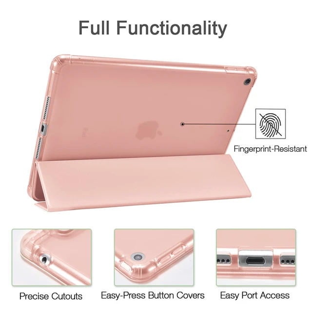 Alt view image 5 of 5 - JOYLAND for iPad 7th/8th/9th Generation Case (2019/2020/2021) 10.2 inch with Pencil Holder-Auto Wake/Sleep,Pink Bow Anti-Scratch Shockproof Premium Folio Stand Case,Pink