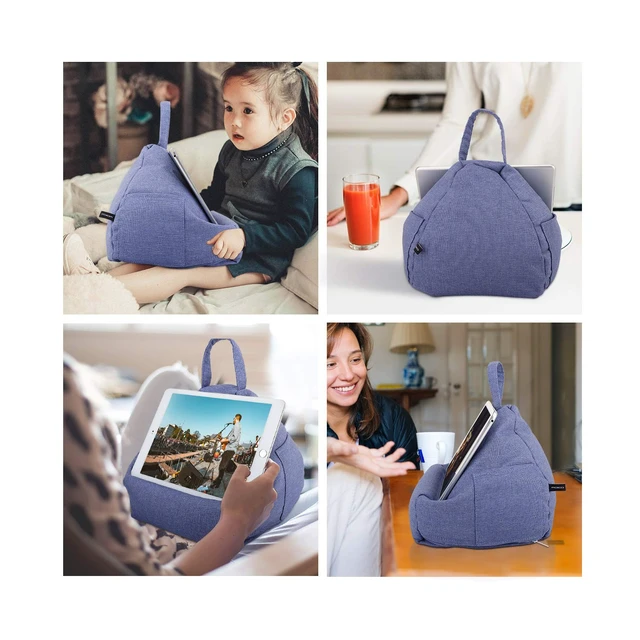 Alt view image 2 of 5 - MoKo Tablet Pillow Stand, Soft Linen Cotton Lap Cushion Holder for iPad