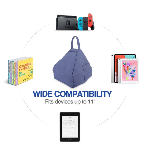 Alt view image 3 of 5 - MoKo Tablet Pillow Stand, Soft Linen Cotton Lap Cushion Holder for iPad