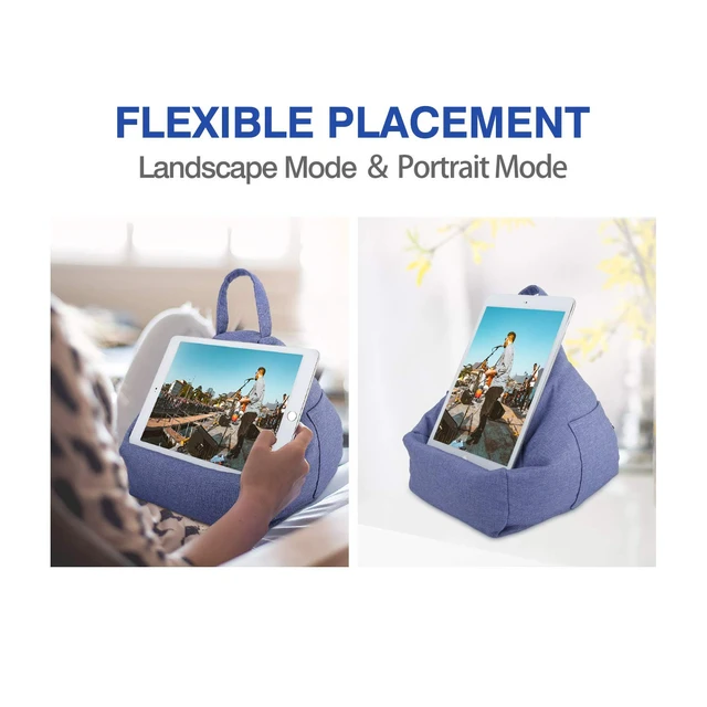 Alt view image 4 of 5 - MoKo Tablet Pillow Stand, Soft Linen Cotton Lap Cushion Holder for iPad