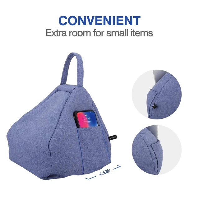 Alt view image 5 of 5 - MoKo Tablet Pillow Stand, Soft Linen Cotton Lap Cushion Holder for iPad