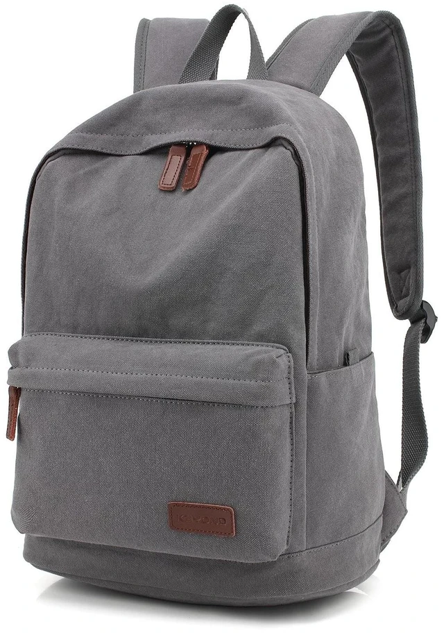 Alt view image 2 of 5 - kayond Casual Style Lightweight canvas Laptop Bag/Durable Travel backpacks/Rucksack for Men&Women/Fashion Backpack Fits 15 inch Notebook (Gray)