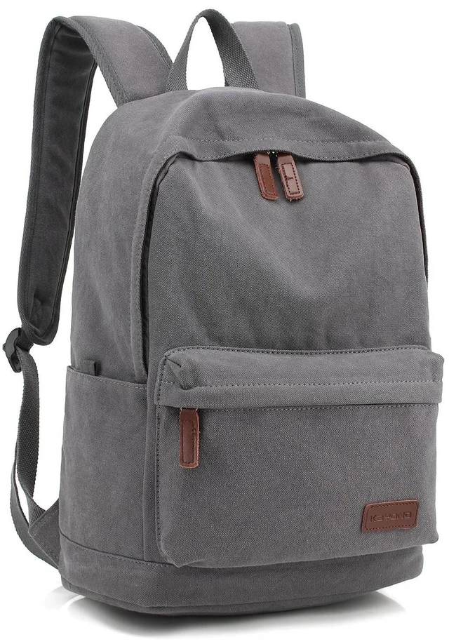 Alt view image 3 of 5 - kayond Casual Style Lightweight canvas Laptop Bag/Durable Travel backpacks/Rucksack for Men&Women/Fashion Backpack Fits 15 inch Notebook (Gray)