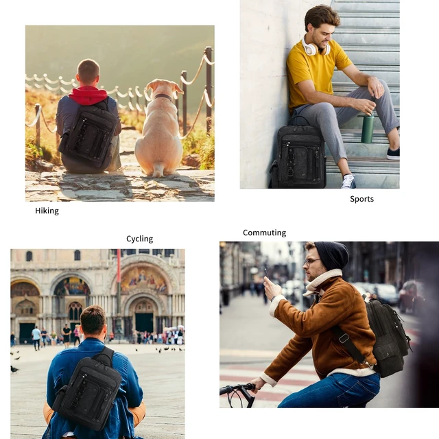 Alt view image 2 of 5 - Leaper Large Sling Bag for Travel: Holds 14" Laptop,Water Bottle & More