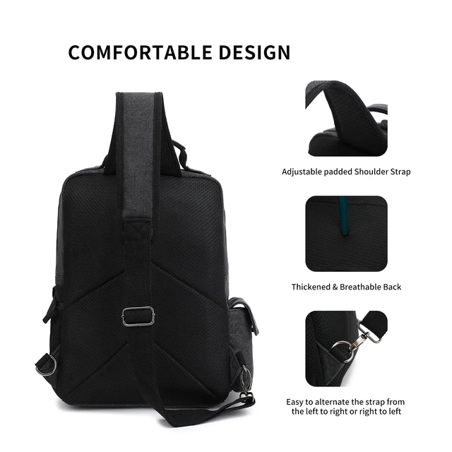 Alt view image 5 of 5 - Leaper Large Sling Bag for Travel: Holds 14" Laptop,Water Bottle & More