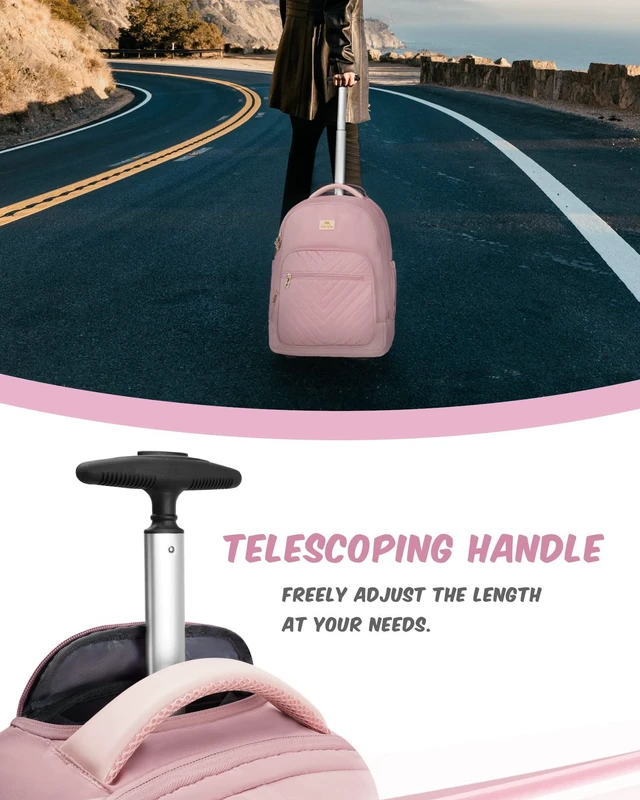 Alt view image 5 of 5 - MATEIN Rolling Backpack for Women, Travel Laptop Backpacks with Wheels