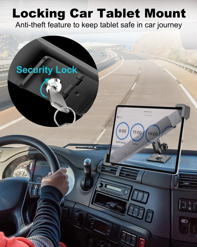 Alt view image 3 of 5 - Security Car Tablet Mount, Industrial Heavy Duty Tablet Holder Anti-Theft