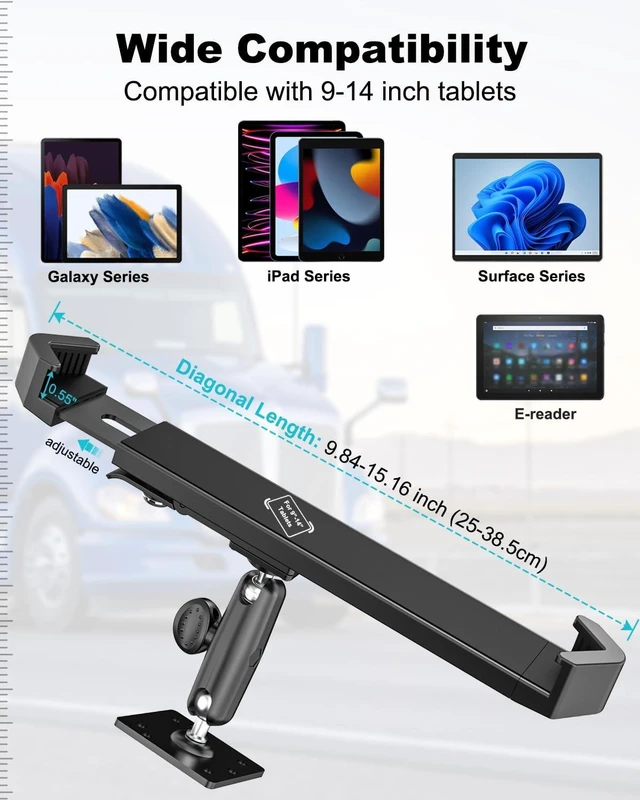 Alt view image 4 of 5 - Security Car Tablet Mount, Industrial Heavy Duty Tablet Holder Anti-Theft