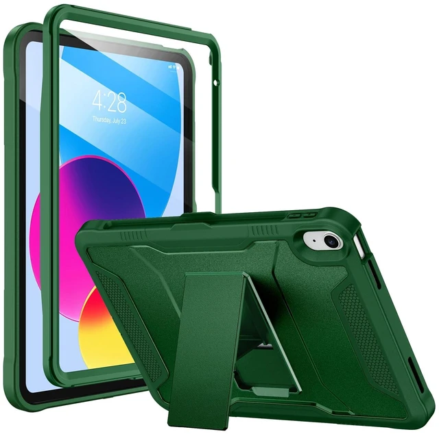 Main image of Soke Case for iPad (A16) 11th Generation 11-inch 2025, iPad 10th Generation 10.9-inch 2022, with Built-in Screen Protector and Kickstand, Rugged Full Body Protective Cover - Alpine Green