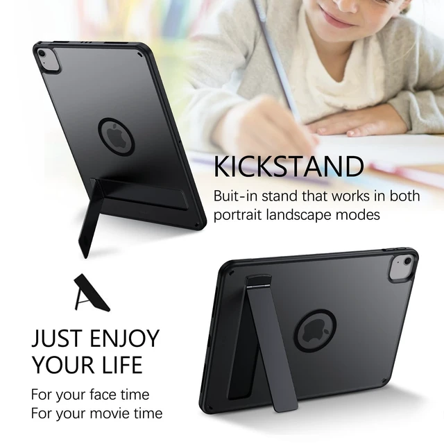 Alt view image 3 of 5 - GUAGUA Magnetic for iPad Air 11 Inch Case M3/M2 (2025/2024), iPad Air 5th & 4th Gen 10.9 Inch(2022/2020) Cases with Stand & Pencil Holder Kickstand Case for iPad Pro 11 Inch 2022/2021/2020/2018, Black