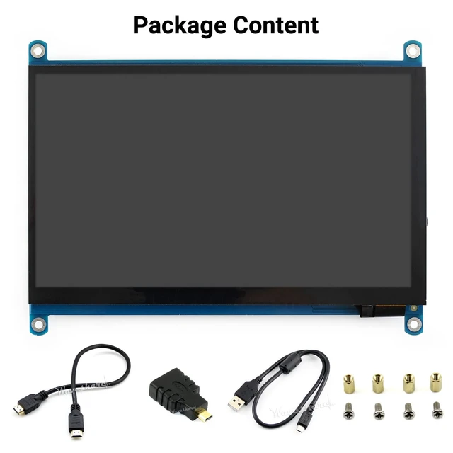 Alt view image 2 of 5 - waveshare 7inch Capacitive Touch Screen LCD Compatible with Raspberry Pi 5/4B/3B+/3A+/2B/B+/A+/Zero/Zero W/WH/Zero 2W CM3+/4 Series Boards 1024600 Resolution HDMI IPS Supports Windows