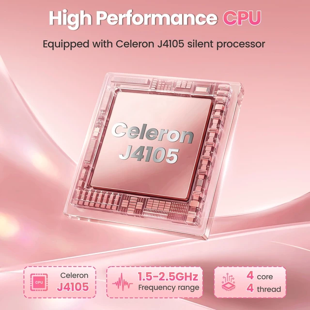 Alt view image 4 of 5 - Svikou 14" Thin and Ultra Light Rose Gold Laptop for Students & Seniors