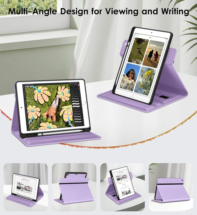 Alt view image 2 of 5 - DTTO for iPad 9th/8th/7th Gen Case 10.2 Inch (2021/2020/2019), Lavender-1