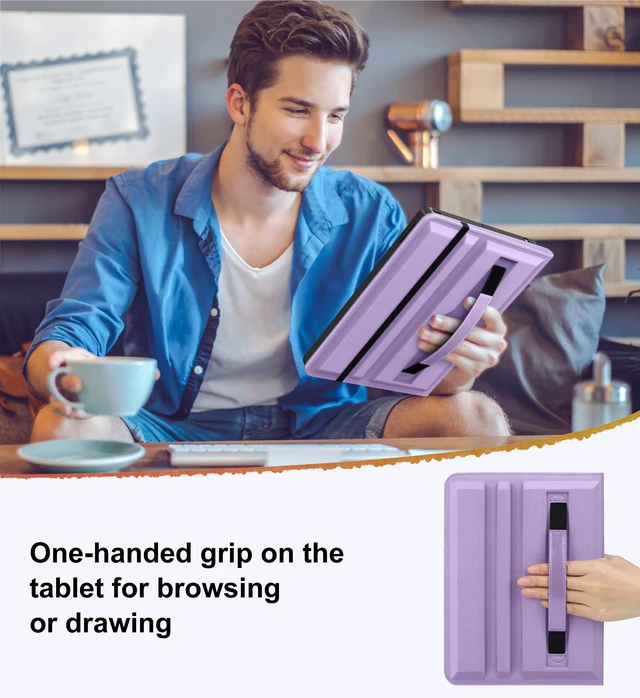Alt view image 4 of 5 - DTTO for iPad 9th/8th/7th Gen Case 10.2 Inch (2021/2020/2019), Lavender-1