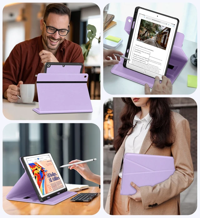Alt view image 5 of 5 - DTTO for iPad 9th/8th/7th Gen Case 10.2 Inch (2021/2020/2019), Lavender-1