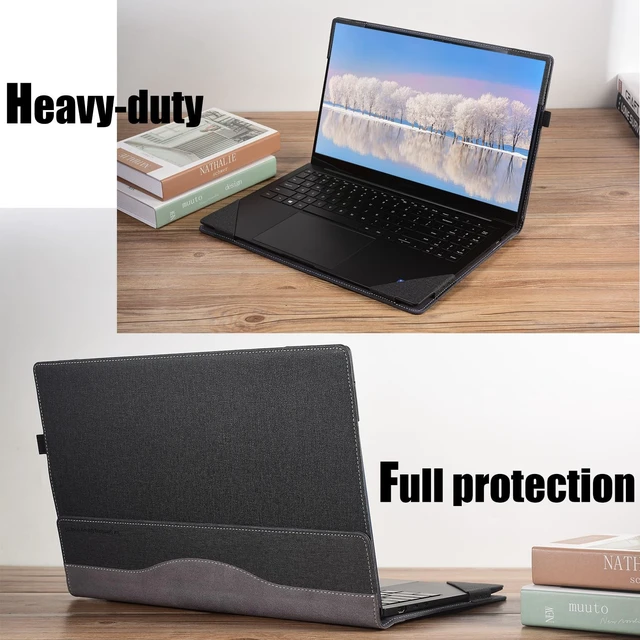 Alt view image 3 of 5 - Laptop Case Cover for 15.6" Samsung Galaxy Book5/4/3/2 Pro 360 15.6 Pro5/4/3/2 NP950 NT955 NP750 Notebook Sleeve Bag PU Shell with Kickstands (Black, 15.6)