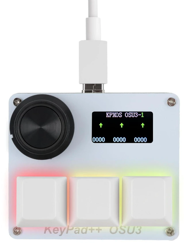 Main image of mydcjxktxdywd KPXOS OSU3X Custom Gaming Keyboard with Magnetic Switches, Rapid Trigger Macro Keyboard for OSU and for Geometry Dash, RGB Backlight, Hall Effect he Magnetic Keyboard (White)