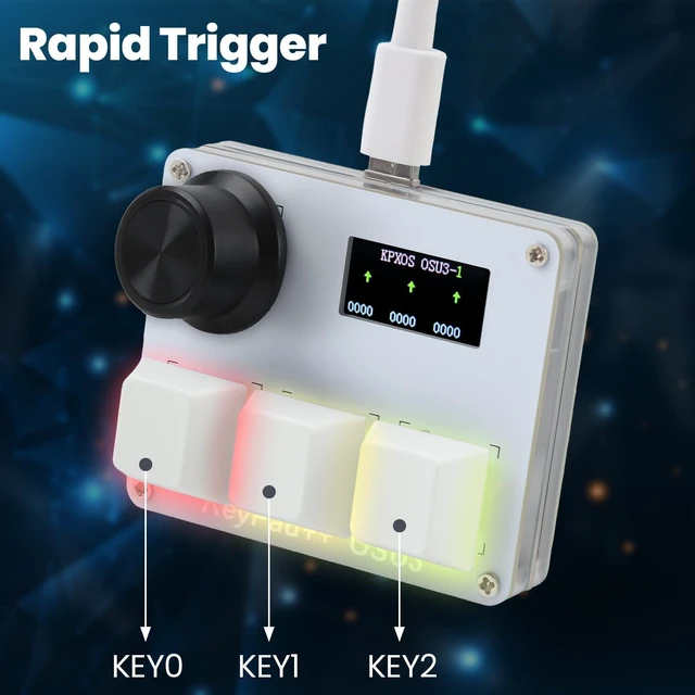 Alt view image 5 of 5 - mydcjxktxdywd KPXOS OSU3X Custom Gaming Keyboard with Magnetic Switches, Rapid Trigger Macro Keyboard for OSU and for Geometry Dash, RGB Backlight, Hall Effect he Magnetic Keyboard (White)
