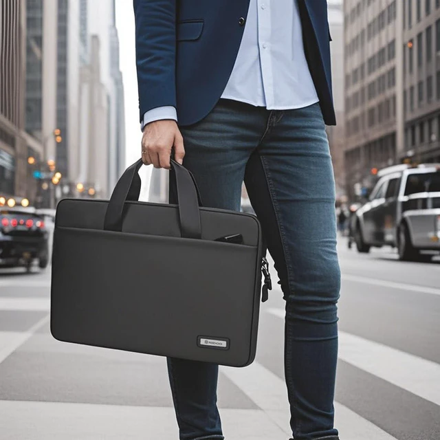 Alt view image 3 of 5 - NIDOO 14 Inch Laptop Sleeve Bag Protective Carrying Case for 15" MacBook Air M4 M3 2025 / ThinkPad E14 T14s L14 P14s / IdeaPad 5i Gen 9 / ThinkBook 14+ / Dell Latitude 5450 / HP EliteBook 840 G9