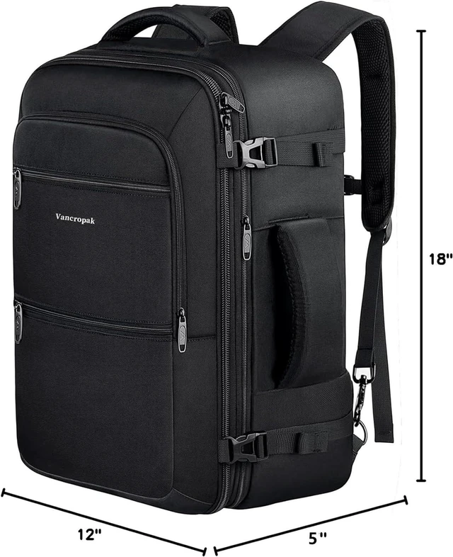 Alt view image 2 of 5 - Vancropak 35L Carry on Bags for Airplanes, Luggage Backpack for Travel