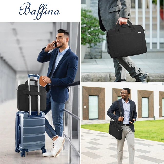 Alt view image 2 of 5 - Baffina Laptop Shoulder Bag 17 17.3 Inch Business Gifts for Men Women Travel College,Laptop Briefcase for 17-18 Notebook Hp Dell Asus,Waterproof Computer Carrying Case Messenger Bag with Strap,