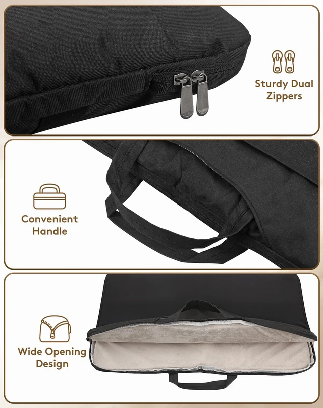 Alt view image 5 of 5 - 23.8-24 Inch Portable Monitor Sleeve, Water-Resistant Dustproof Case & Soft Lining with Multi-Carry Design (Handle/Shoulder Strap/Luggage Strap), Multi-Pocket Protective Bag for Monitor/Laptop/Tablet