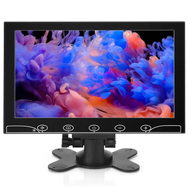 Main image of AISHICHEN 10.1 Inch Small Monitor, Raspberry Pi Screen Built-in Speakers, Mini Display 1024 x 600, 60 Hz, 5ms, IPS Screen Display w/Remote Control, HDMI VGA AV BNC Input, Computer Monitor