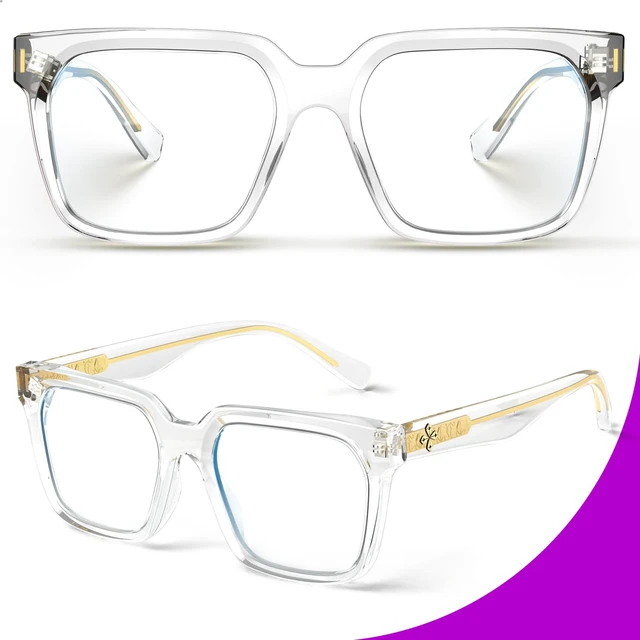 Alt view image 4 of 5 - VISOONE 2 Pack Rectangle TR90 Blue Light Blocking Glasses Computer Eyewear with Preppy Look for Women and Men Cougar