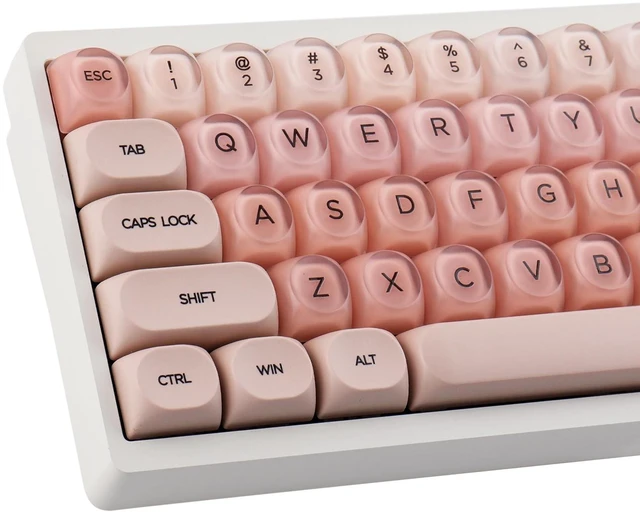 Main image of Hyekit PBT Keycaps MOA Profile Liquid Foundation Cute Keycaps 132 Keys Semi-Translucent Matte Crystalsi Keycap Set for Cherry MX Magnetic Switches Mechanical Keyboard