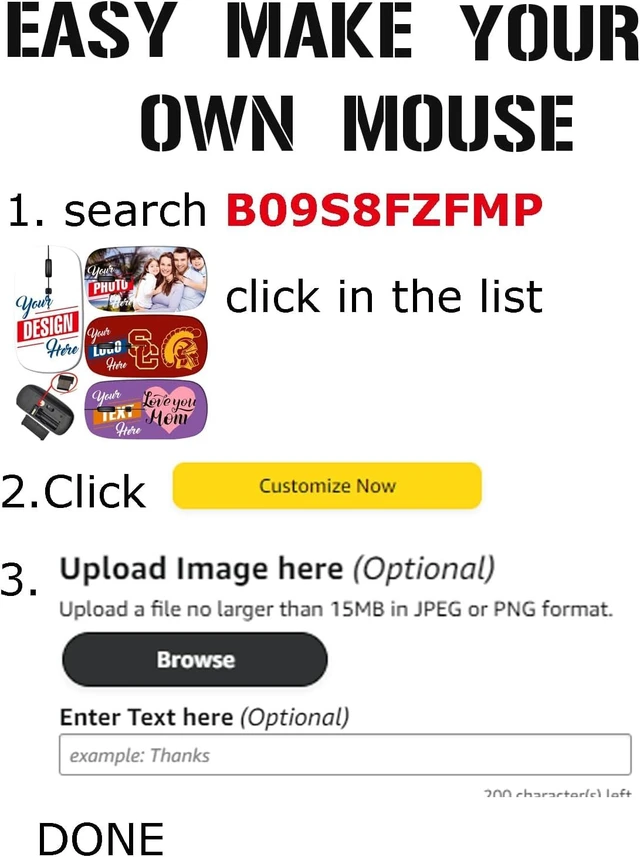 Alt view image 3 of 5 - maizi Mouse Wireless for Mac Computer Personal Laptop, Mice Wireless Image ID: 20017853 Floral Background Dai Portable 2.4G USB Receiver Printed in USA