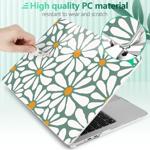 Alt view image 5 of 5 - Yebiseven for MacBook Air 13(13.6) inch Case 2026 2025-2022 M5 M4 M3 M2 A3449 A3240 A3113 A2681 Shockproof & Scratch-Resistant Hard Shell + Keyboard Cover + Trackpad Protector + Type C, Daisy Flowers