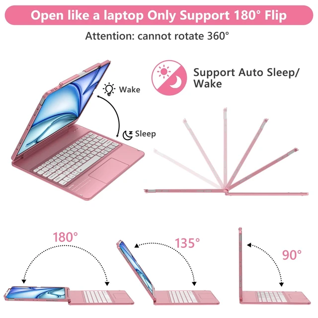 Alt view image 3 of 5 - CC Store for iPad Air 13 inch Case Keyboard with 7 Colors Backlit