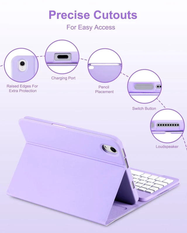 Alt view image 3 of 5 - EAMPANG Case with Keyboard Mouse for iPad mini 7th(A17 Pro,2024)/6th