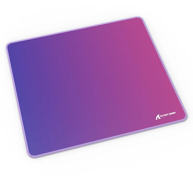 Main image of ATTACK SHARK CM03 Gaming Mouse Pad, Rainbow Film Coated Surface for Smooth Glide & Precise Tracking, Water-Resistant, Non-Slip Rubber Base, 16.1" 12.2" 0.16" in for Gaming, Laptop & Office, Purple