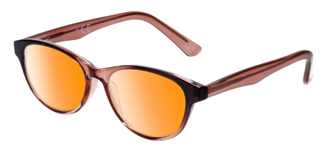 Main image of Medspex Corinne McCormack Polly Color Therapy Reading Glasses +1.25 Pink Black Fade/Light Orange Womens Fluorescent Light Sensitivity Chromotherapy Chakra Healing